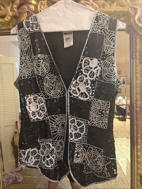 Leslie Fay full sequin/beaded vest